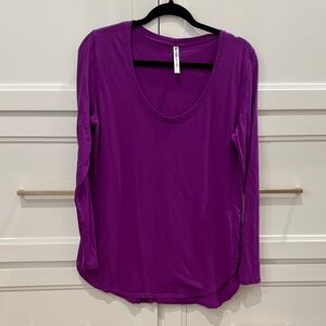 Fabletics Vibrant Purple Long Sleeve Blouse